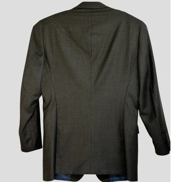 Mantoni Blazer Mens Charcoal Gray 100% Virgin Wool 2-Button Dark Academia 42-44R - Picture 2 of 9